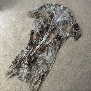 H&M sheer tropical print maxi cardigan
